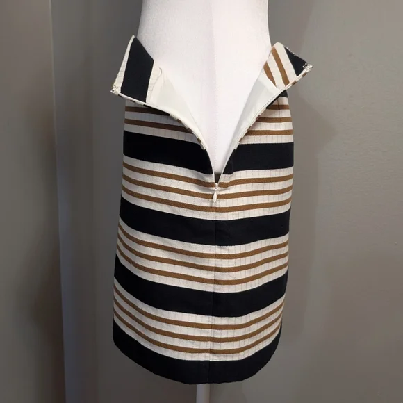 Ann Taylor Loft Size 4 Woman's Pencil Straight Skirt Striped Lined - Picture 4 of 8
